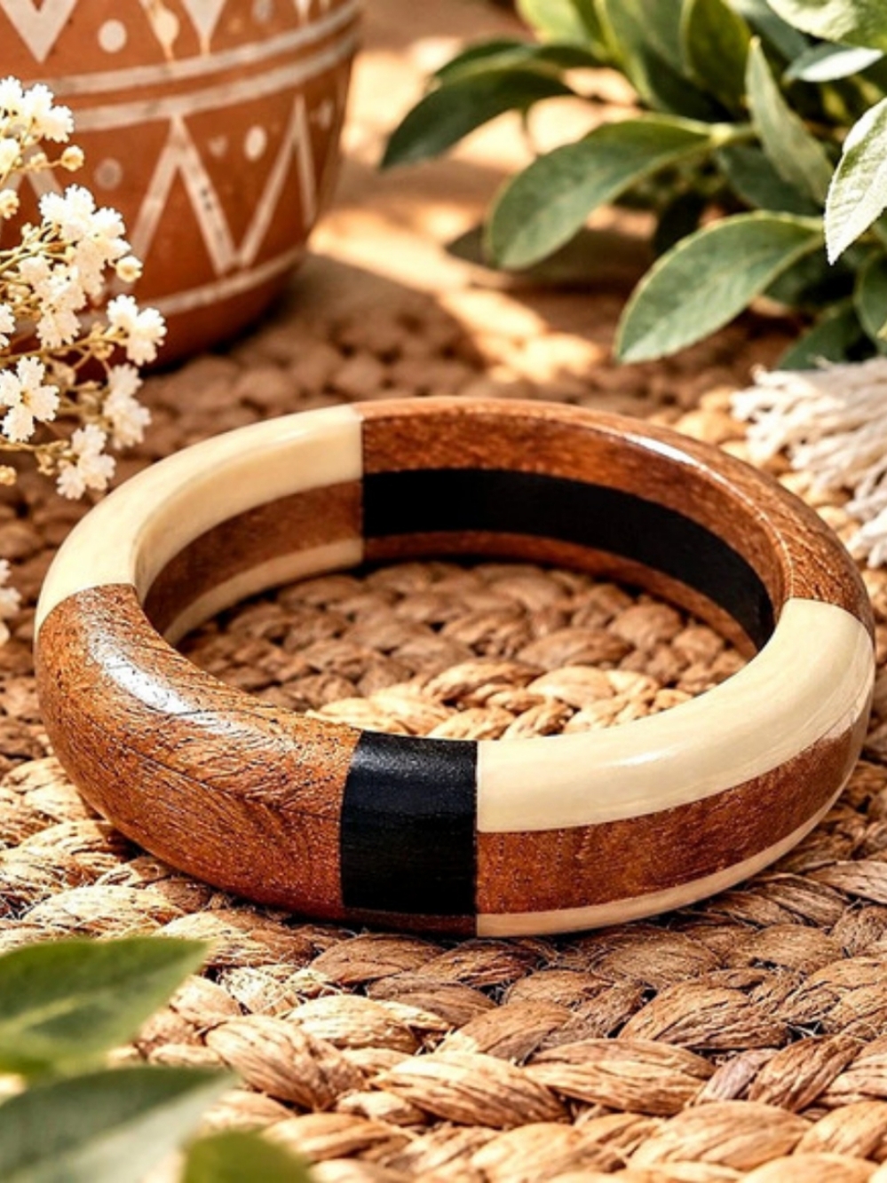 Color Block Wood Bracelet